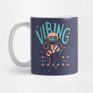 Bernie Sanders Vibing since 2021 Mittens Meme Mug